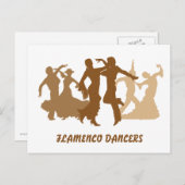 Illustration der Flamenco-Tänzer Postkarte (Vorne/Hinten)