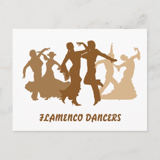 Illustration der Flamenco-Tänzer Postkarte (Vorderseite)