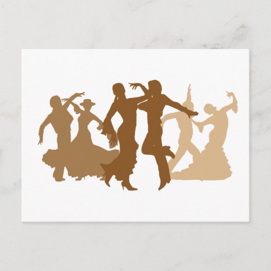 Illustration der Flamenco-Tänzer Postkarte (Vorderseite)
