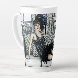 Illustration der Flapper-Mode der Roaring Twenties Milchtasse