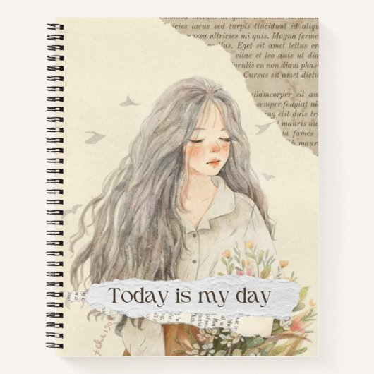 Illustration der Frauen in Beige und Braun Notizblock (Vorderseite)