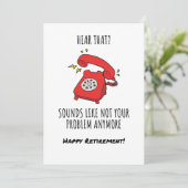 Illustration der "Funny Red Phone Retirement Card" Feiertagskarte (Stehend Vorderseite)
