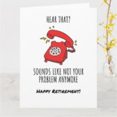 Illustration der "Funny Red Phone Retirement Card" Karte (Gelbe Blume)
