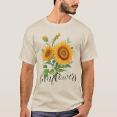 Illustration der gelben Sonnenblumen, botanisch bl T-Shirt (Vorderseite)