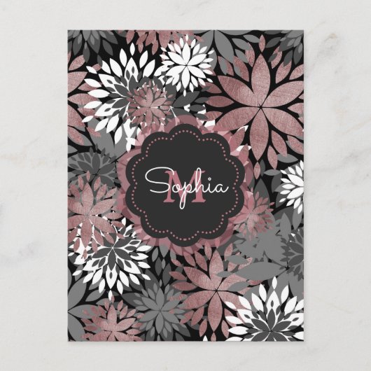 Illustration der geometrischen Blume der hübschen Postkarte (Vorderseite)