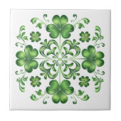 Illustration der grünen Blütenklee von St. Patrick Fliese (Vorderseite)