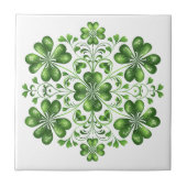 Illustration der grünen Keltenklee Fliese (Vorderseite)