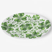 Illustration der grünen Keltenklee Pappteller (Schrägansicht)