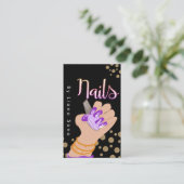 Illustration der Handschrift Nail Artist Glow Scri Visitenkarte (Stehend Vorderseite)