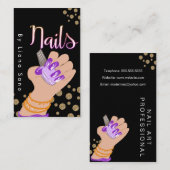 Illustration der Handschrift Nail Artist Glow Scri Visitenkarte (Vorne/Hinten)