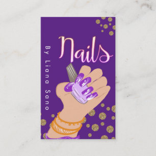 Illustration der Handschrift Nail Artist Glow Scri Visitenkarte