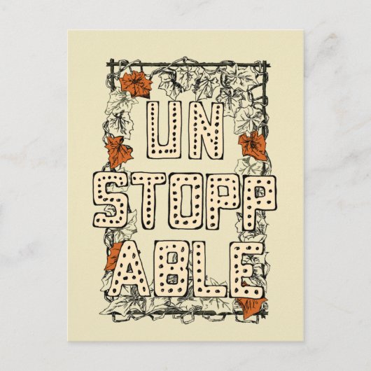 Illustration der Handschrift unaufhaltsam Postkarte (Vorderseite)