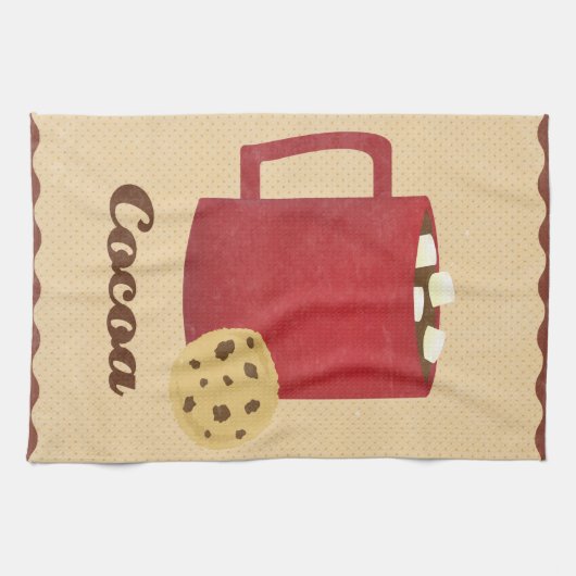 Illustration der heißen Schokolade Geschirrtuch (Horizontal)