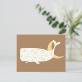 Illustration der Himmelswale und Mondsterne Postkarte (Stehend Vorderseite)