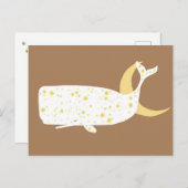 Illustration der Himmelswale und Mondsterne Postkarte (Vorne/Hinten)