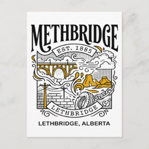 Illustration der Hochbrücke Lethbridge Alberta Postkarte