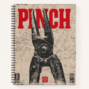 Illustration der Industriezange Retro "Pinch" Notizblock