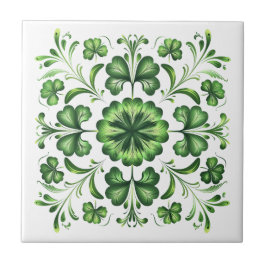 Illustration der irischen grünen Clover-Blätter Fliese