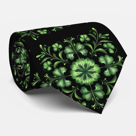 Illustration der irischen grünen Clover-Blätter Krawatte (Gerollt)