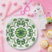 Illustration der irischen grünen Clover-Blätter Pappteller (Party)