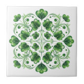 Illustration der irischen grünen keltischen Clover Fliese (Vorderseite)