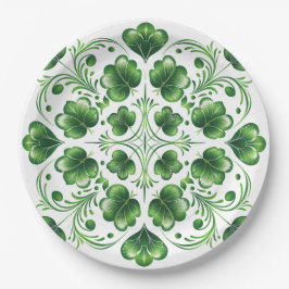 Illustration der irischen grünen keltischen Clover Pappteller