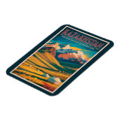 Illustration der kasachischen Steppe, Reise, Kunst Magnet (Linke Seite)