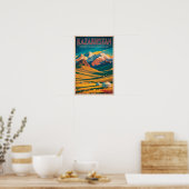 Illustration der kasachischen Steppe, Reise, Kunst Poster (Küche)