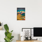 Illustration der kasachischen Steppe, Reise, Kunst Poster (Heimbüro)