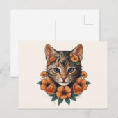 Illustration der Kätzchenfantasy-Blume Postkarte (Vorne/Hinten)