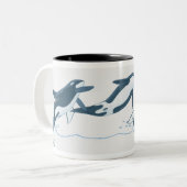 Illustration der Killerwale (Orcinus-Schwertwal) Zweifarbige Tasse (Vorderseite Links)