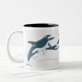 Illustration der Killerwale (Orcinus-Schwertwal) Zweifarbige Tasse (Links)
