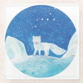 Illustration der kleinen arktischen Fox (Vulpes la Glasuntersetzer (Vorderseite)