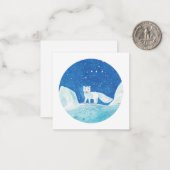 Illustration der kleinen arktischen Fox (Vulpes la Mitteilungskarte (Vorderseite/Rückseite Beispiel)