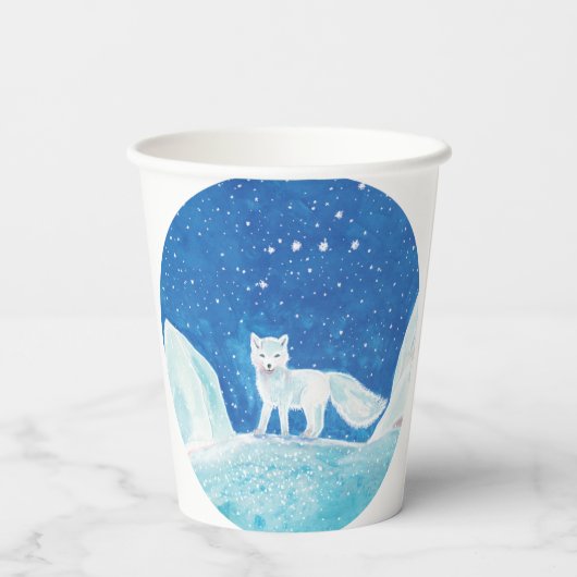 Illustration der kleinen arktischen Fox (Vulpes la Pappbecher (Rückseite)