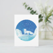 Illustration der kleinen arktischen Fox (Vulpes la Postkarte (Stehend Vorderseite)