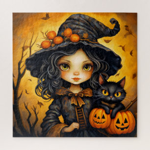 Illustration der kleinen frechen Hexe Puzzle