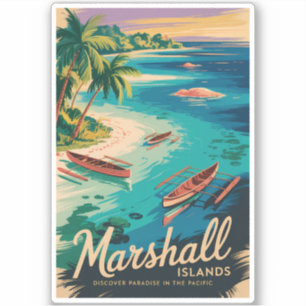 Illustration der Küste der Marshallinseln Reise Ku Aufkleber