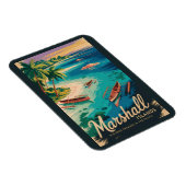 Illustration der Küste der Marshallinseln Reise Ku Magnet (Rechte Seite)