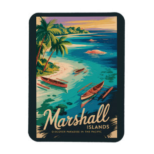 Illustration der Küste der Marshallinseln Reise Ku Magnet