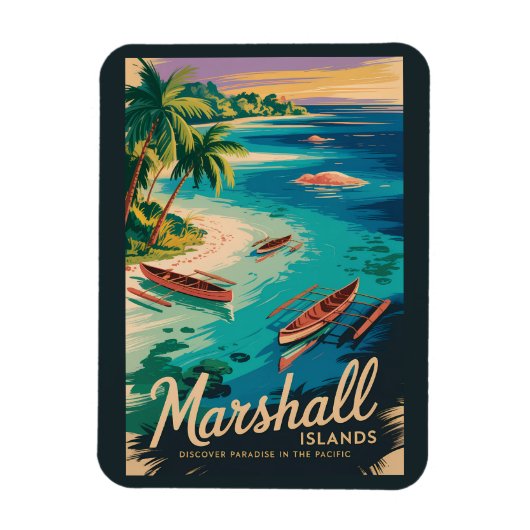 Illustration der Küste der Marshallinseln Reise Ku Magnet (Vertikal)