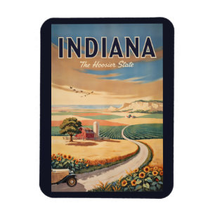 Illustration der ländlichen Gegend von Indiana Rei Magnet