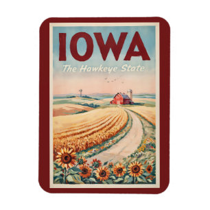 Illustration der ländlichen Gegend von Iowa, Reise Magnet