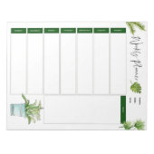 Illustration der Minimalistischen Pflanze des Woch Notizblock (Vorderseite)