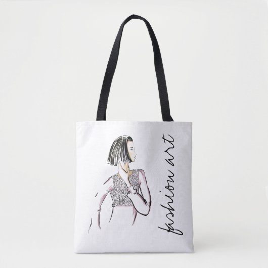Illustration der Mode der Mode Kunst Print Tasche (Vorderseite)