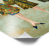 Illustration der Mode der Vintagen 1930er Jahre Fotodruck (Ecke)