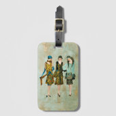 Illustration der Mode der Vintagen 1930er Jahre Gepäckanhänger (Vorderseite Vertikal)