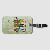 Illustration der Mode der Vintagen 1930er Jahre Gepäckanhänger (Vorderseite (Horizontal))