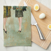 Illustration der Mode der Vintagen 1930er Jahre Geschirrtuch (Viertel Falte)