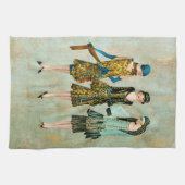 Illustration der Mode der Vintagen 1930er Jahre Geschirrtuch (Horizontal)